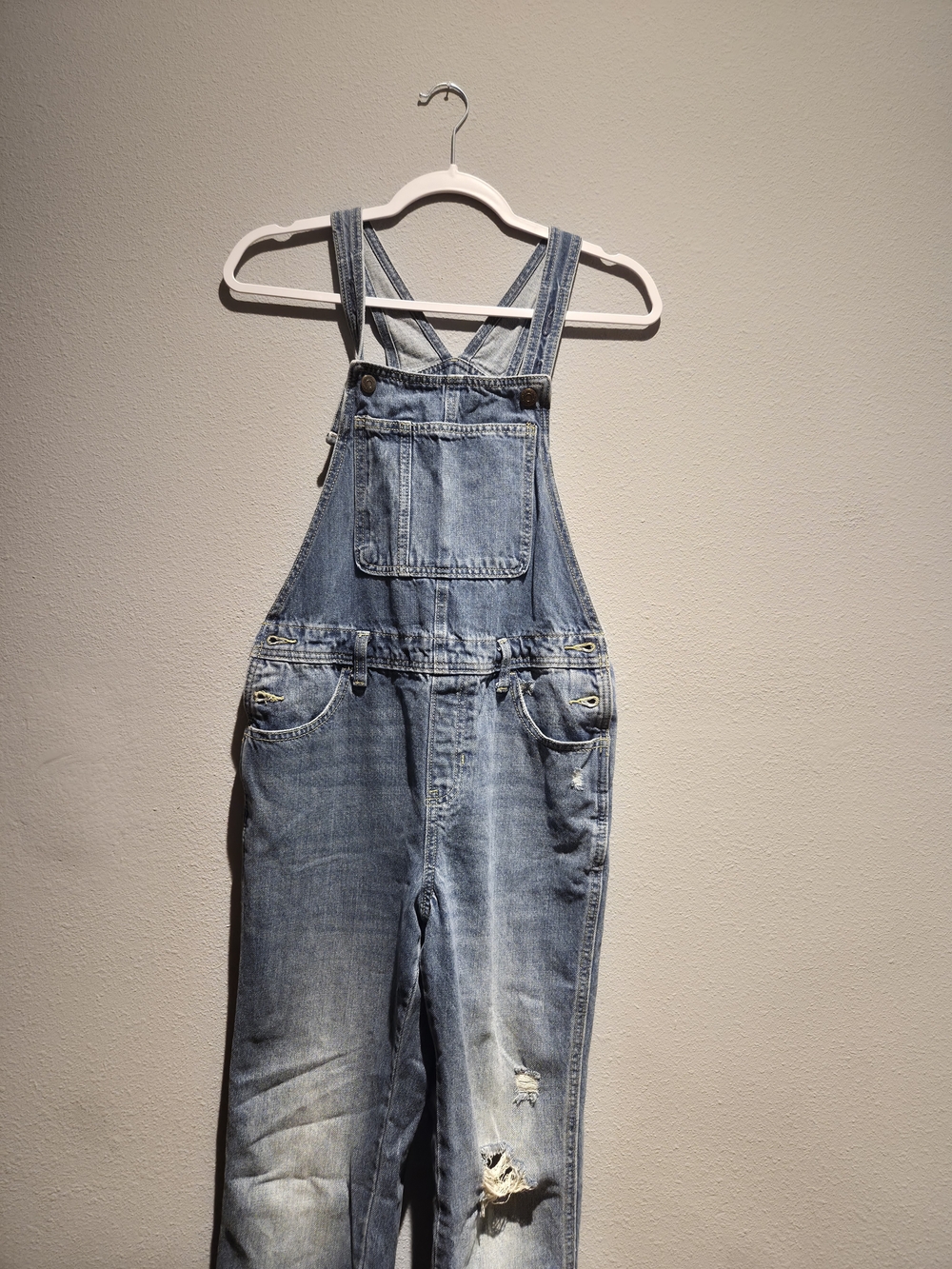 Old Navy Blue Denim Overalls with Crossback Straps